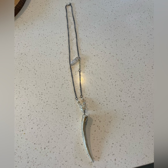 Naturally shed deer antler charm necklace. - Picture 2 of 3